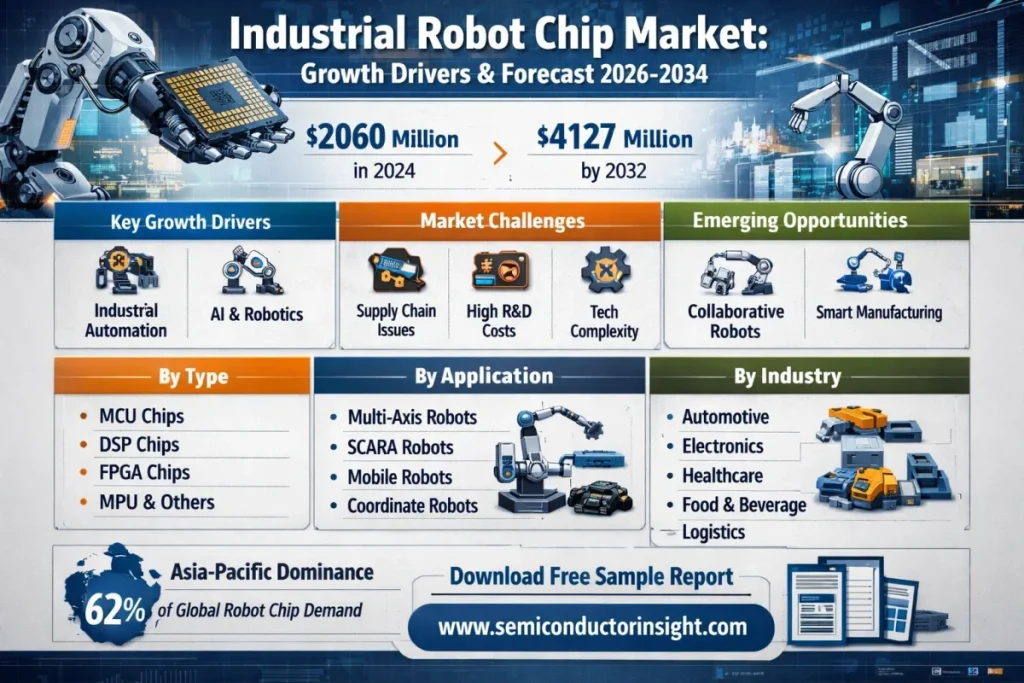 産業用ロボットチップ市場：成長要因、課題、および2026-2034年の市場予測