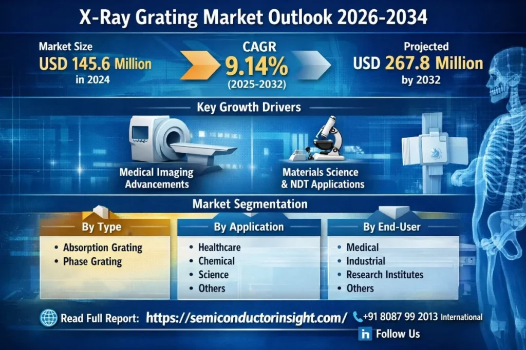 世界のX線回折格子（X-Ray Grating）市場分析、トレンド、および2032年までの予測
