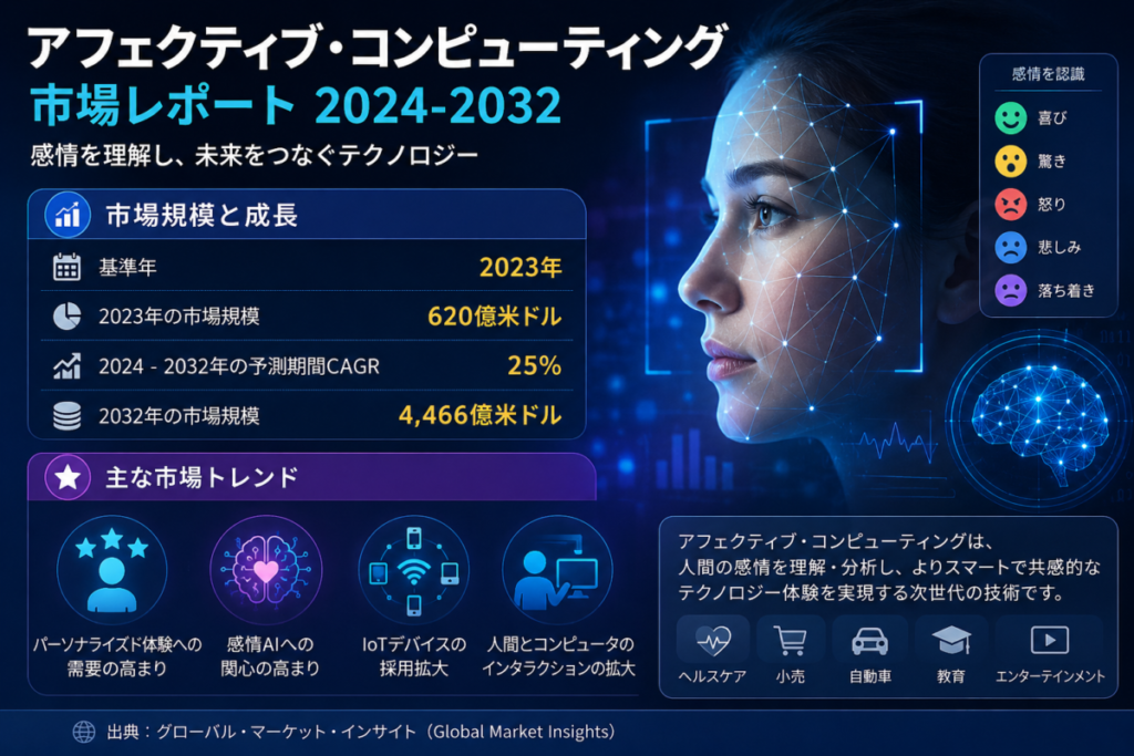 感情コンピューティング市場の動向と2032年までの予測：主要産業における成長機会
